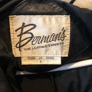 Bermans leather bomber jacket size 8